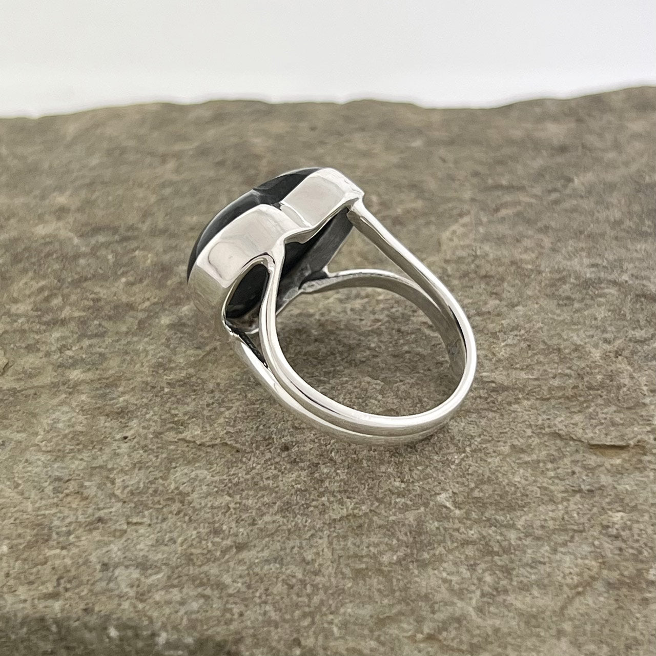 LARVIKITE STERLING SILVER RING