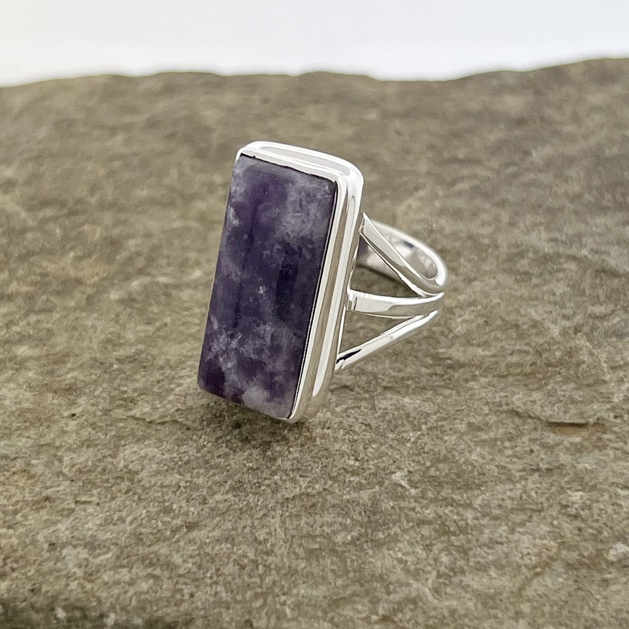 LEPIDOLITE STERLING SILVER RING