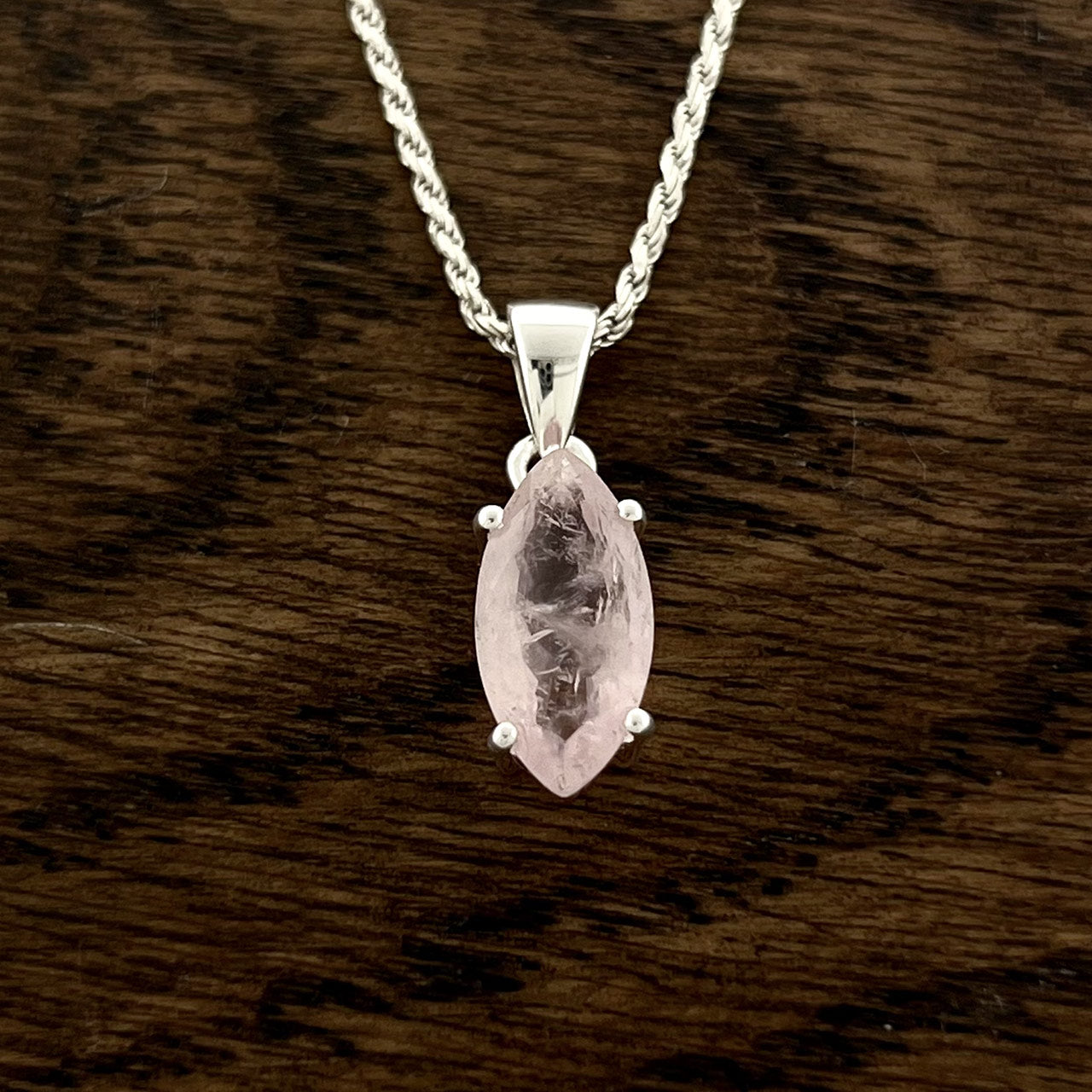 MORGANITE STERLING SILVER PENDANT