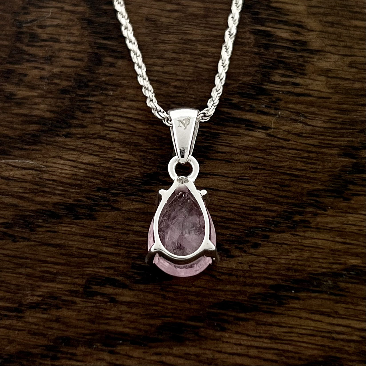 MORGANITE STERLING SILVER PENDANT