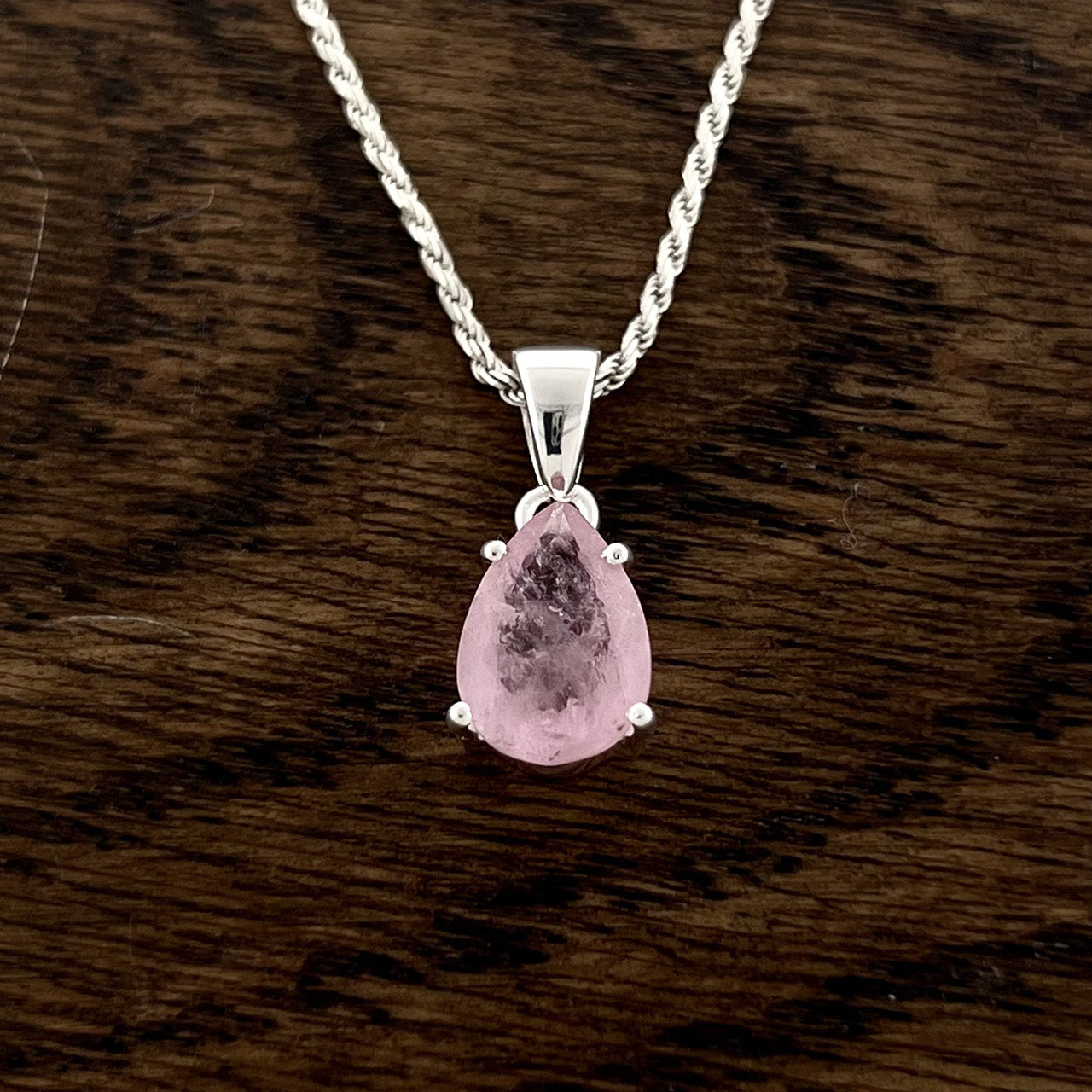 MORGANITE STERLING SILVER PENDANT