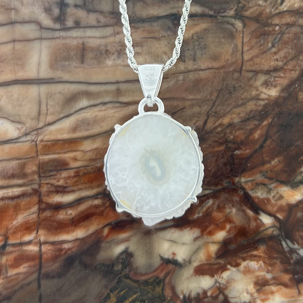 SOLAR QUARTZ EYE STERLING SILVER PENDANT