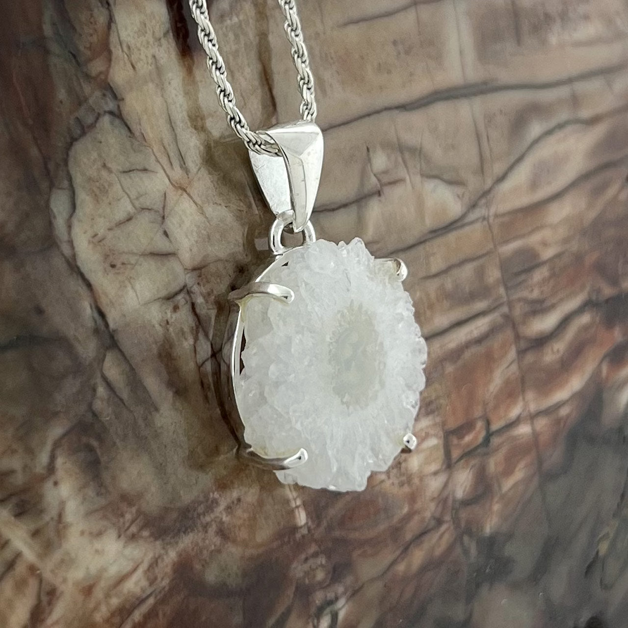 SOLAR QUARTZ EYE STERLING SILVER PENDANT