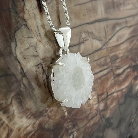 SOLAR QUARTZ EYE STERLING SILVER PENDANT