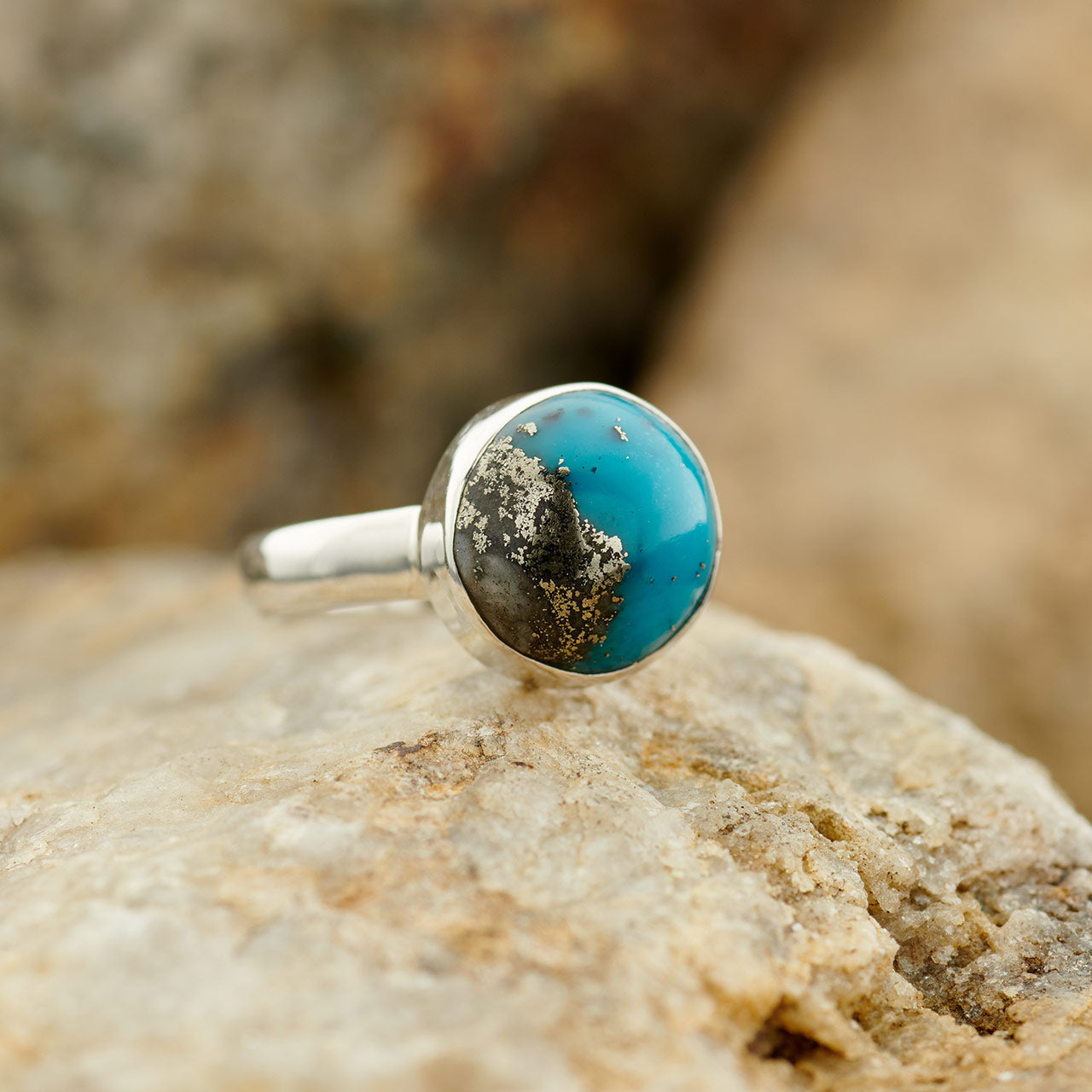 NATURAL PERSIAN TURQUOISE STERLING SILVER RING