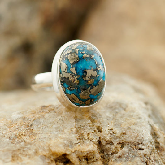 NATURAL PERSIAN TURQUOISE STERLING SILVER RING