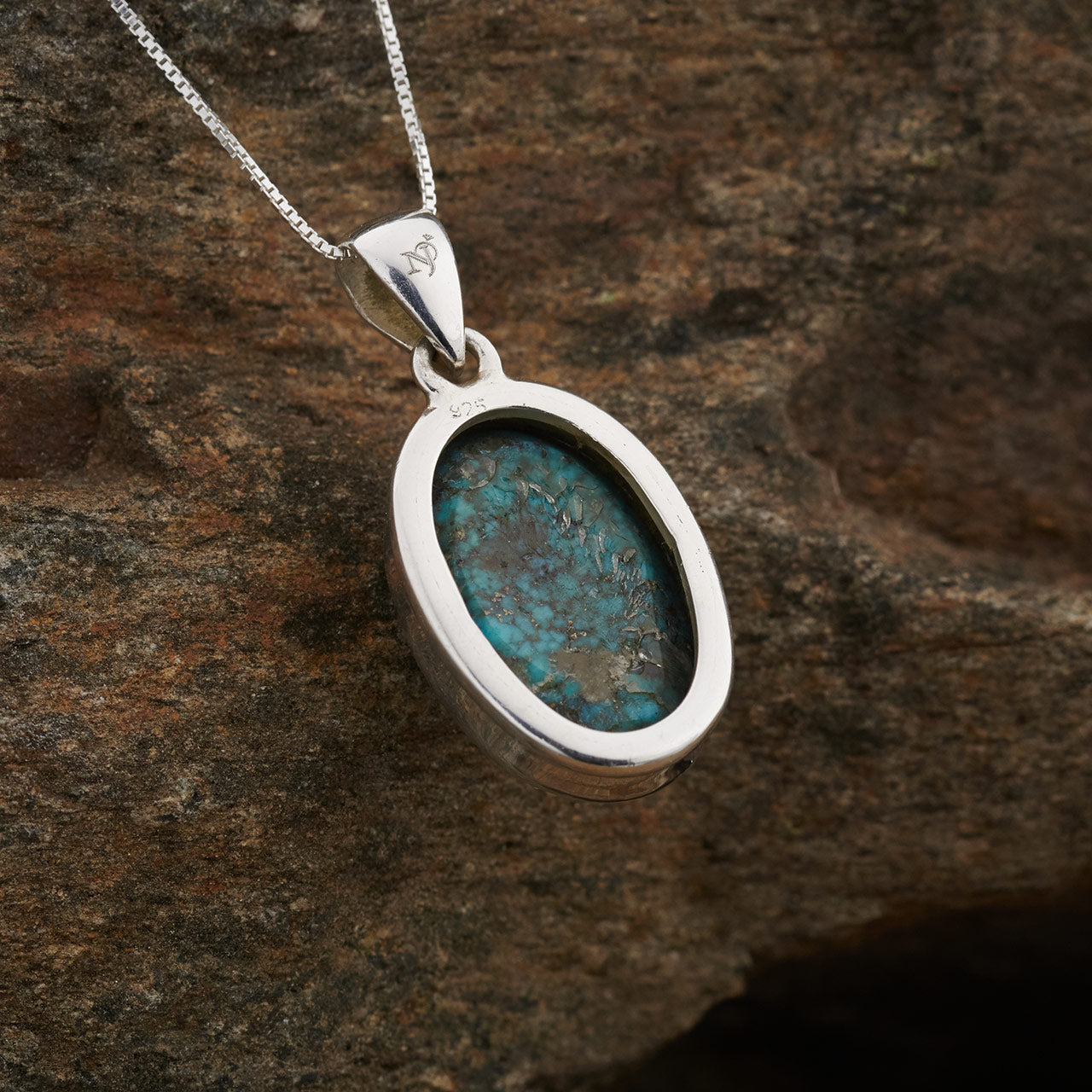 NATURAL PERSIAN TURQUOISE STERLING SILVER PENDANT