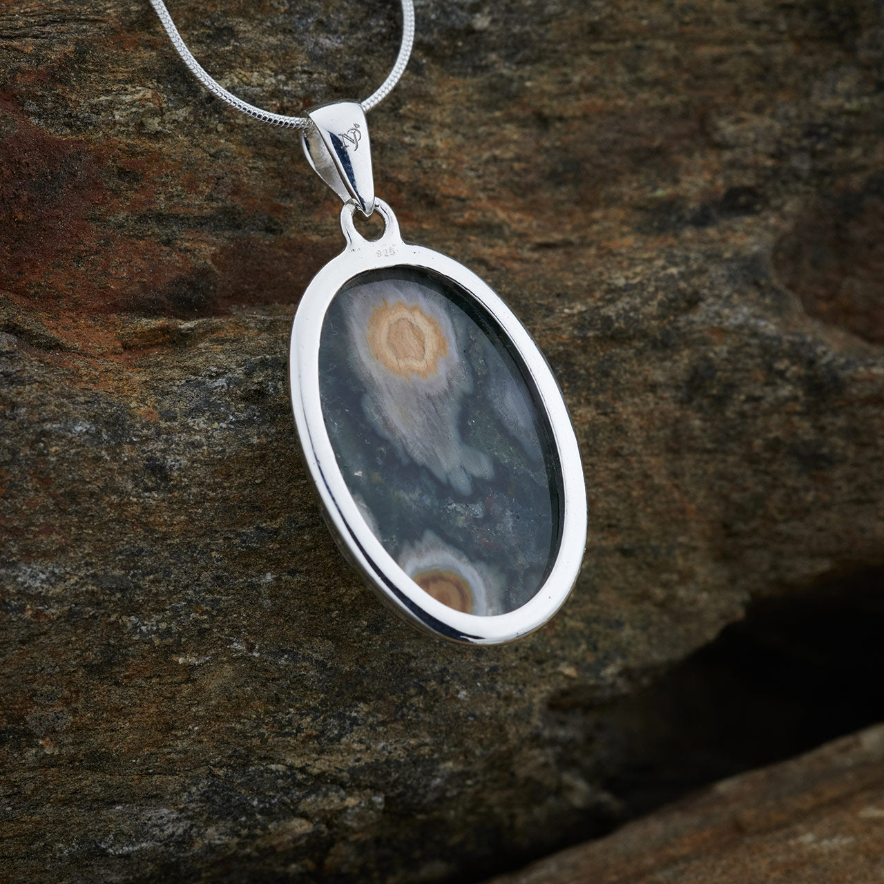 OCEAN JASPER STERLING SILVER PENDANT