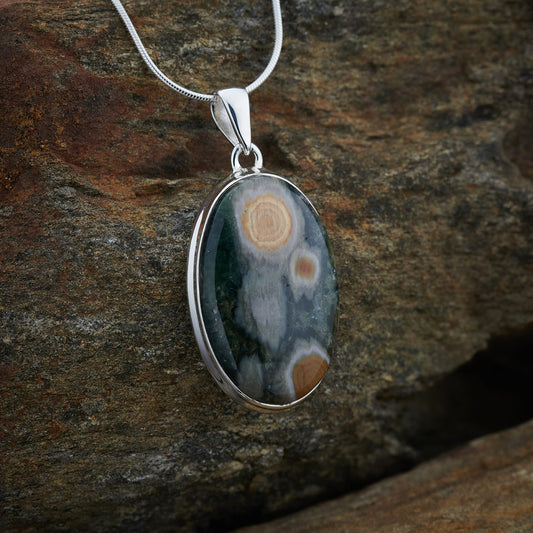 OCEAN JASPER STERLING SILVER PENDANT