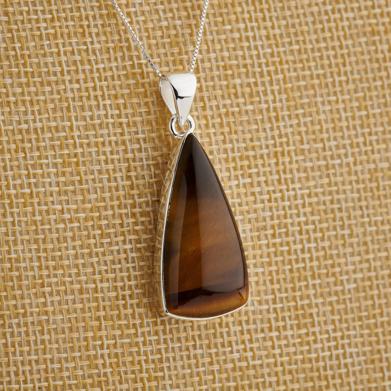 TIGER EYE STERLING SILVER PENDANT