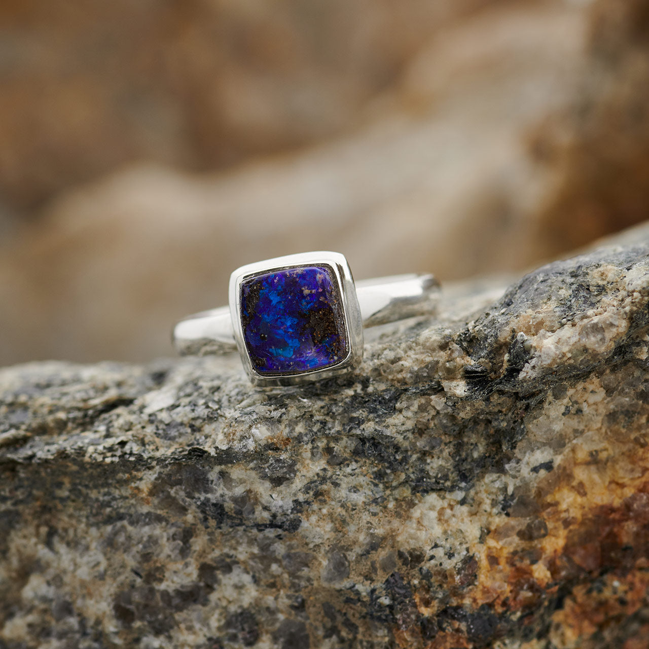 BOULDER OPAL STERLING SILVER RING