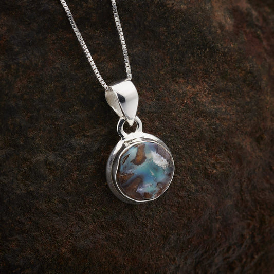 BOULDER OPAL STERLING SILVER PENDANT