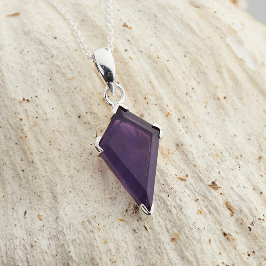 AMETHYST STERLING SILVER SHIELD 2.0 PENDANT