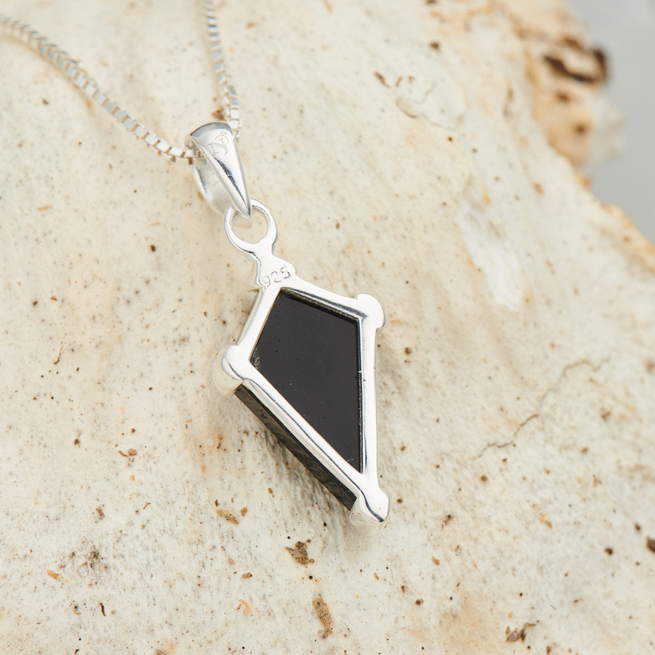 BLACK ONYX STERLING SILVER SHIELD 2.0 PENDANT