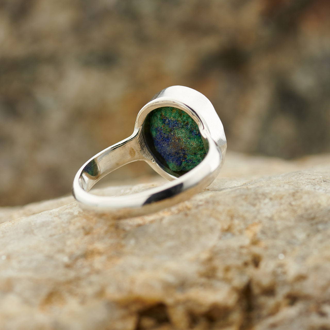 BLUEBERRY AZURITE STERLING SILVER RING