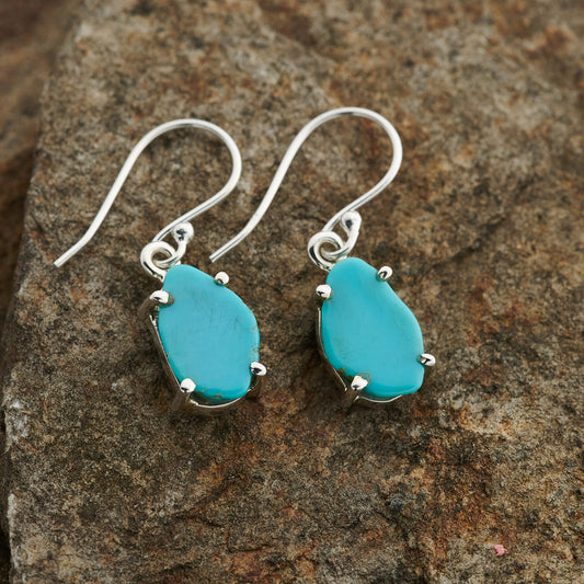 KINGMAN TURQUOISE STERLING SILVER DANGLES