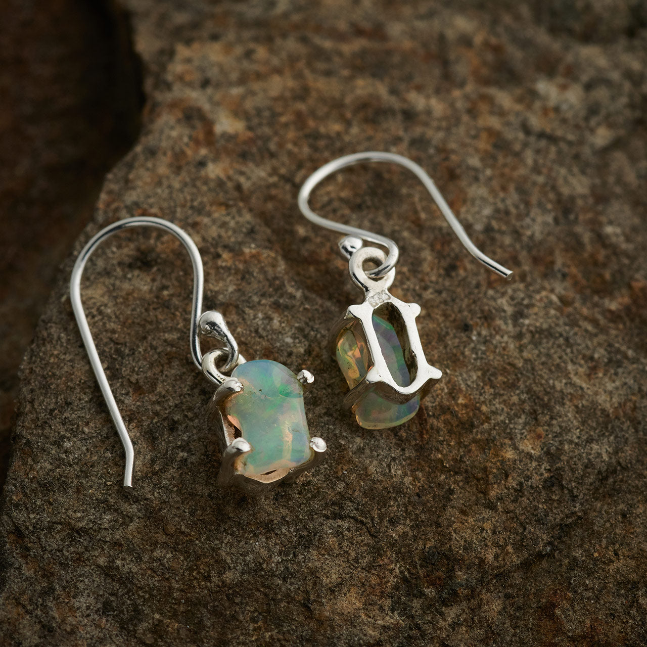 ETHIOPIAN OPAL STERLING SILVER DANGLES