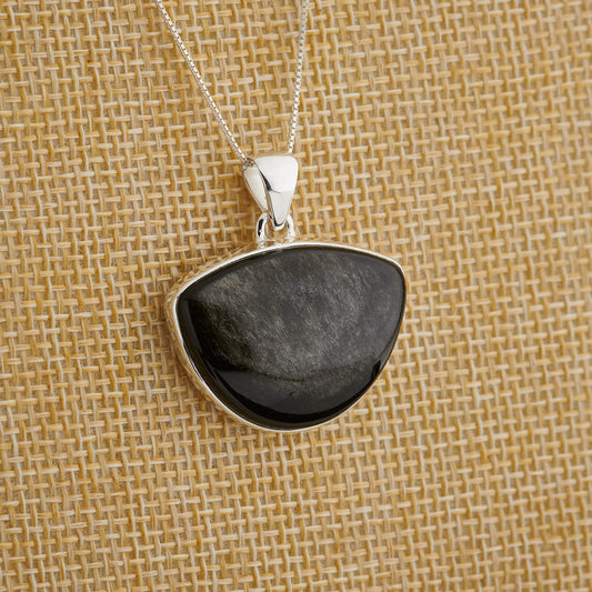 SILVER OBSIDIAN STERLING SILVER PENDANT