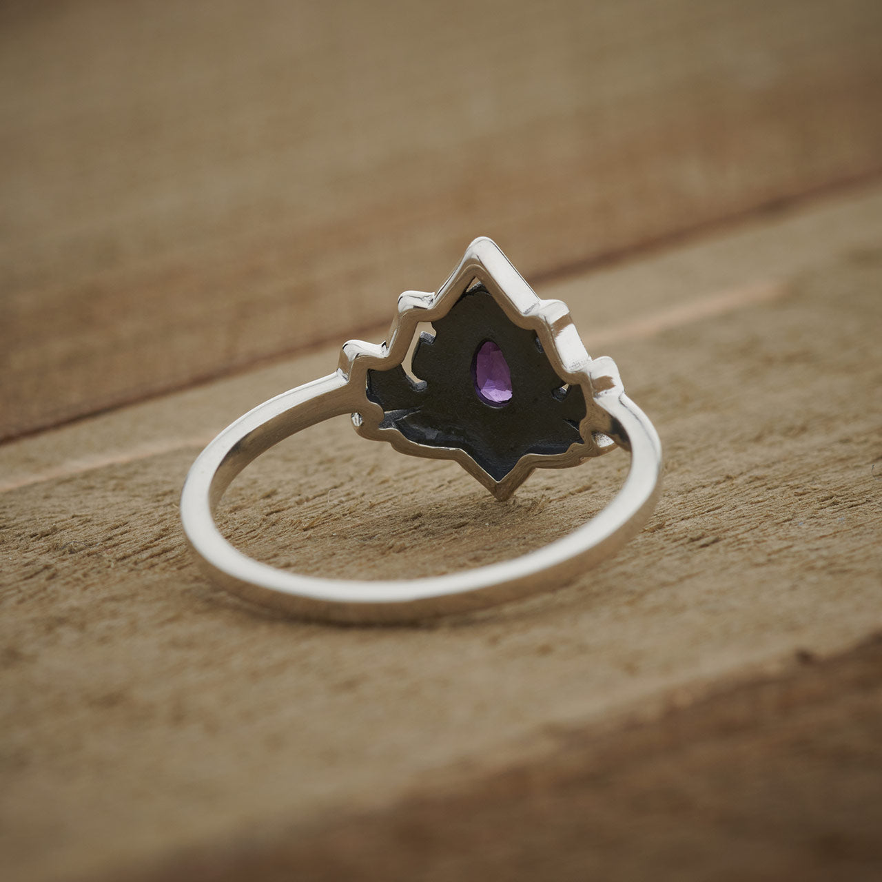 AMETHYST STERLING SILVER LOTUS 3.0 RING