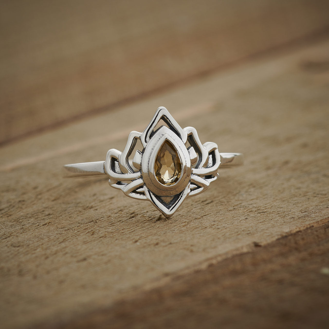 CITRINE STERLING SILVER LOTUS 3.0