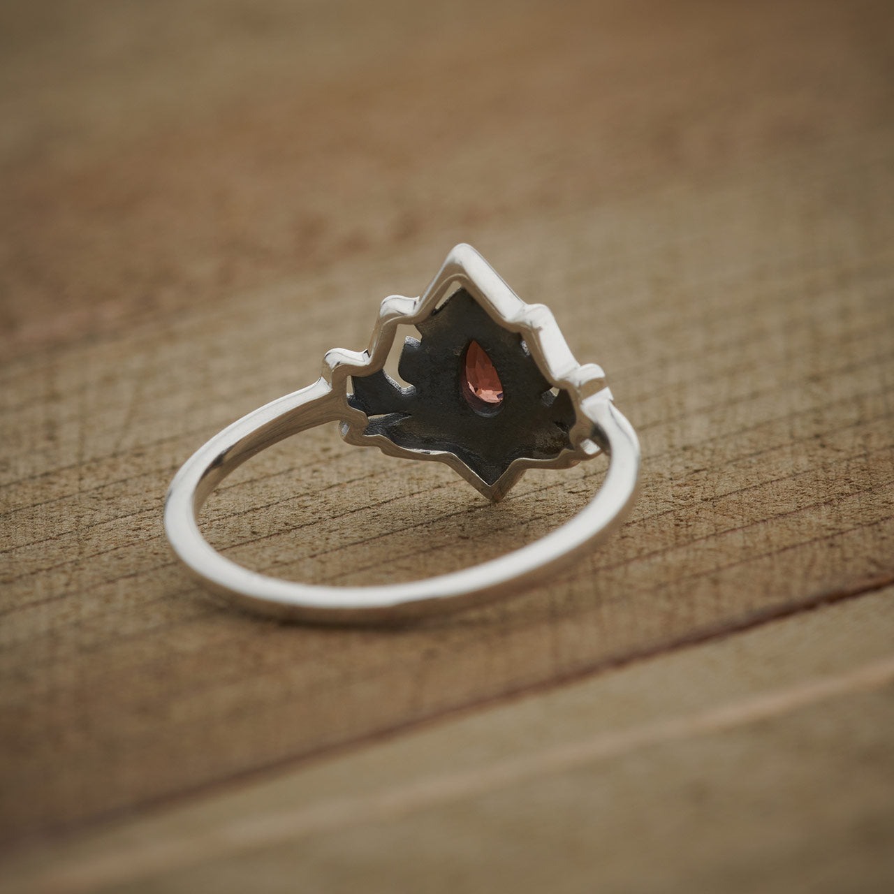 GARNET STERLING SILVER LOTUS 3.0 RING