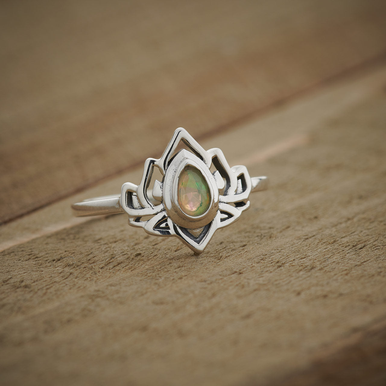 ETHIOPIAN OPAL STERLING SILVER LOTUS 3.0