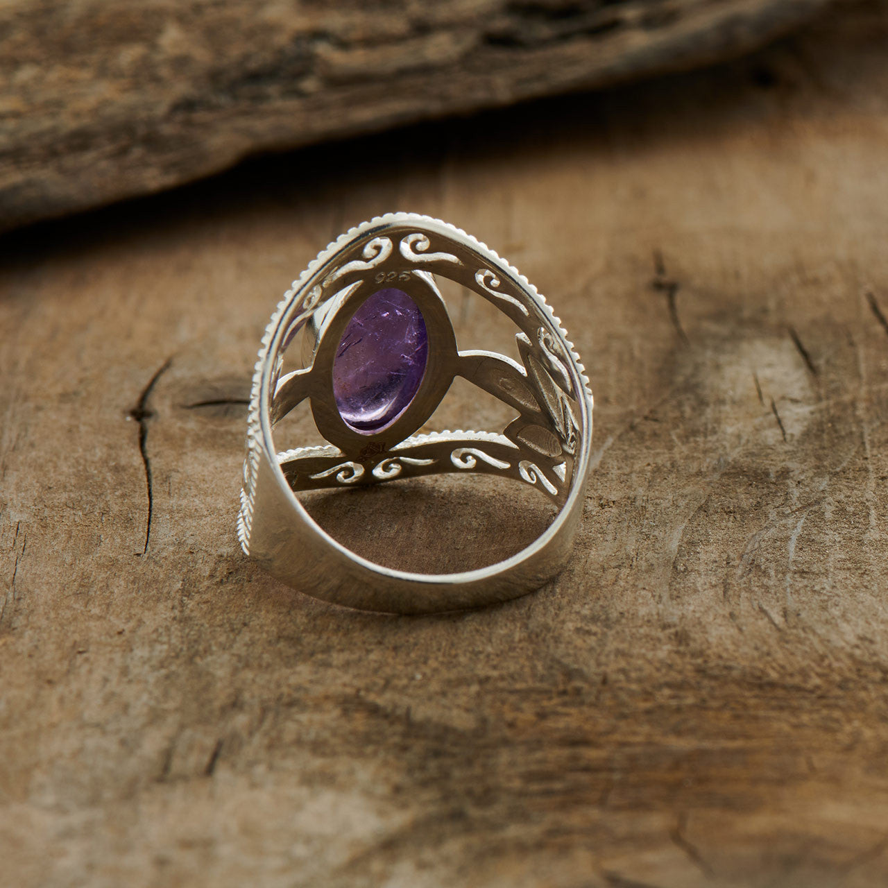 Amethyst Sterling Silver Leaf Ring (35% OFF ONLINE ONLY)