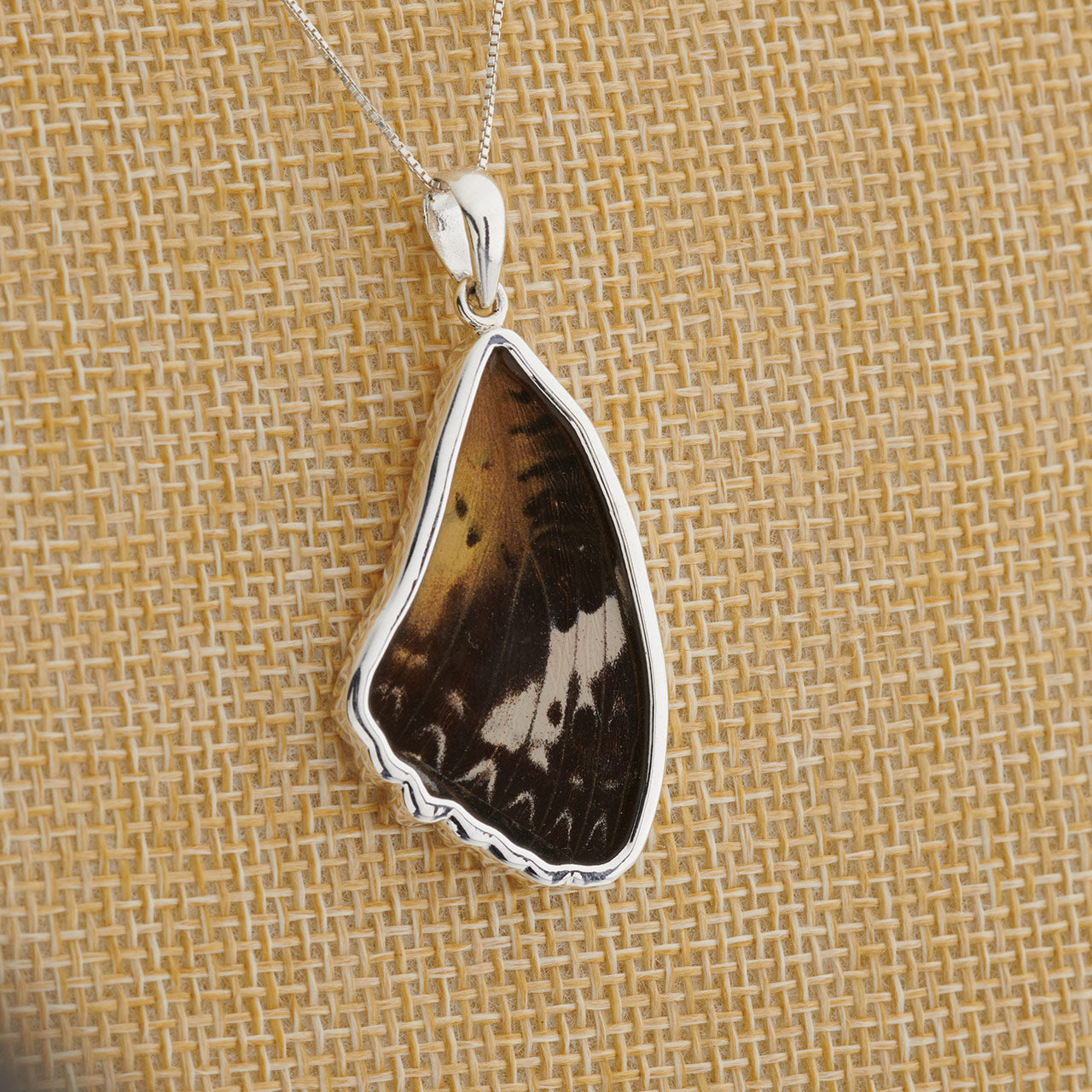 LEOPARD LACEWING SM FOREWING FINE SILVER PENDANT