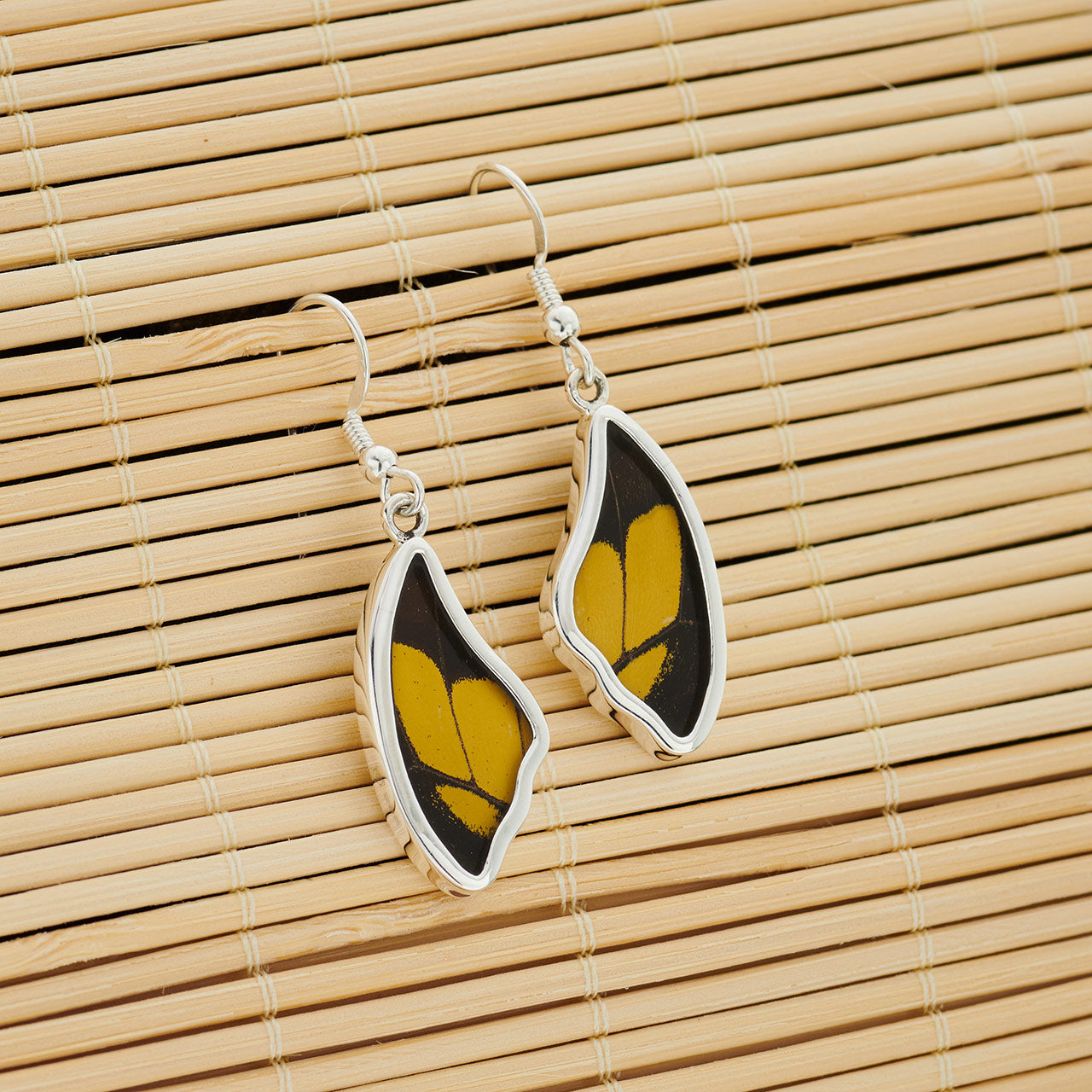 KING SWALLOWTAIL SM FOREWING FINE SILVER EARRINGS