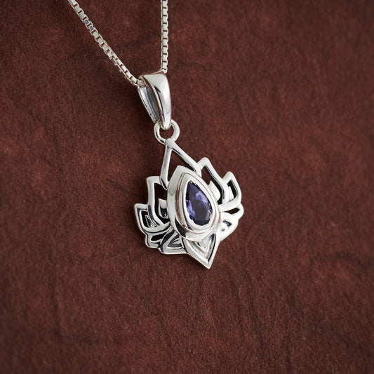 TANZANITE STERLING SILVER LOTUS 3.0 PENDANT