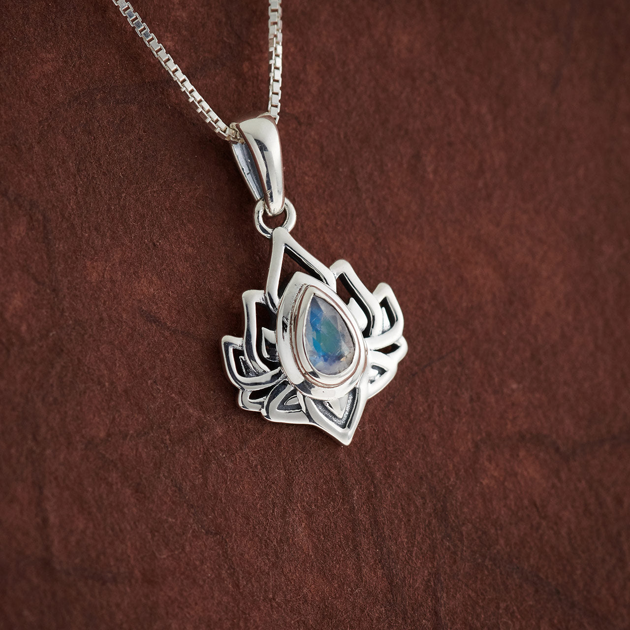 MOONSTONE STERLING SILVER LOTUS 3.0 PENDANT