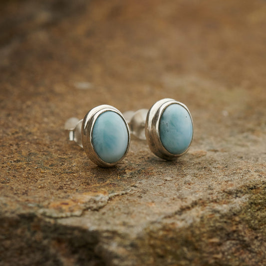 LARIMAR STERLING SILVER EARRINGS