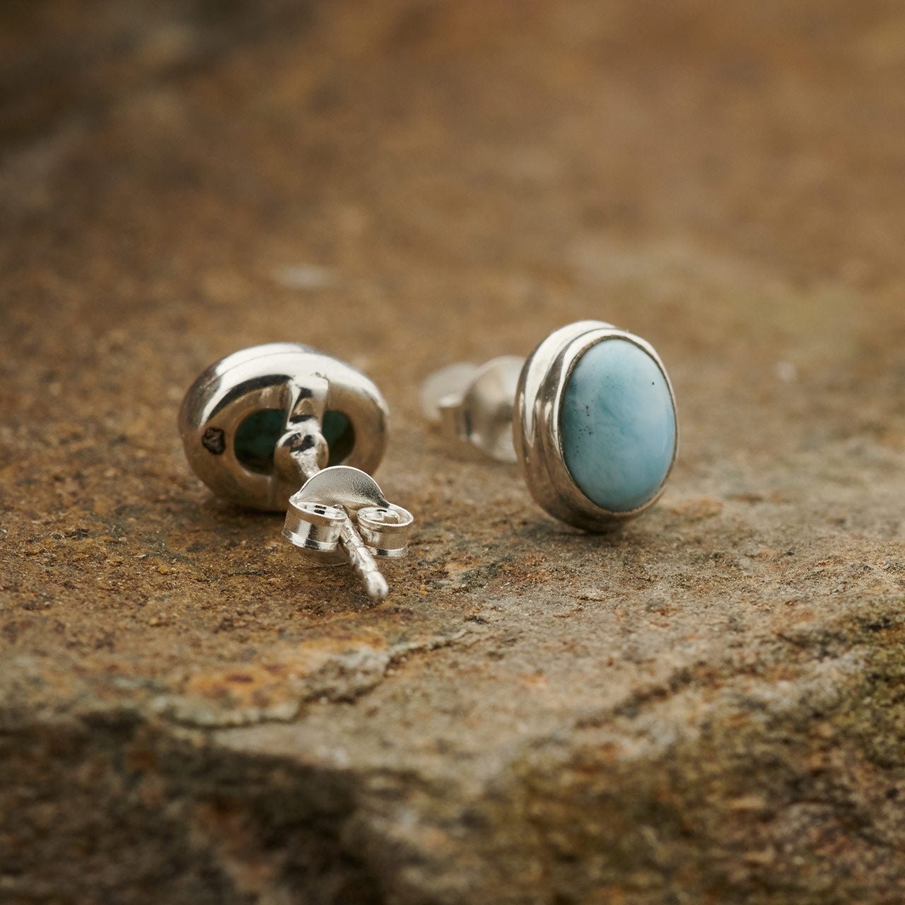 LARIMAR STERLING SILVER EARRINGS