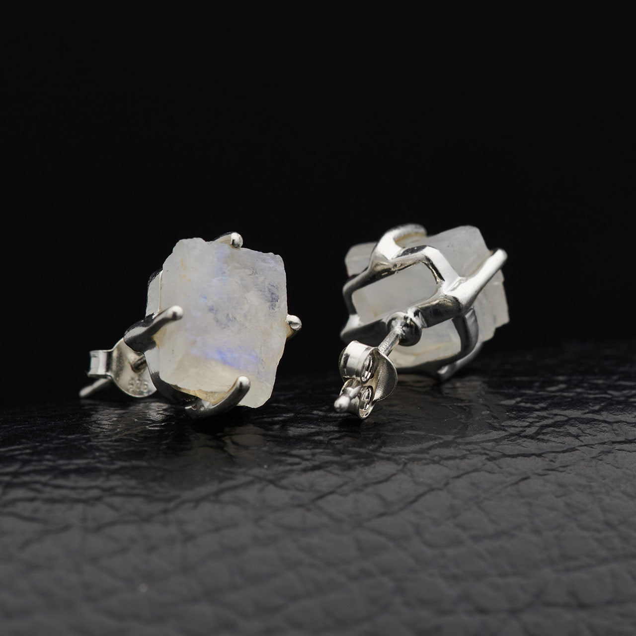 MOONSTONE STERLING SILVER STUD