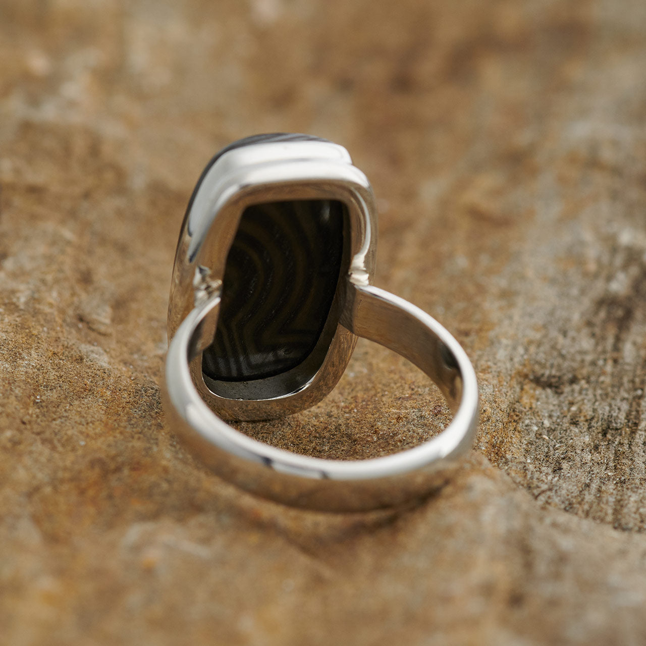 PSILOMELANE STERLING SILVER RING