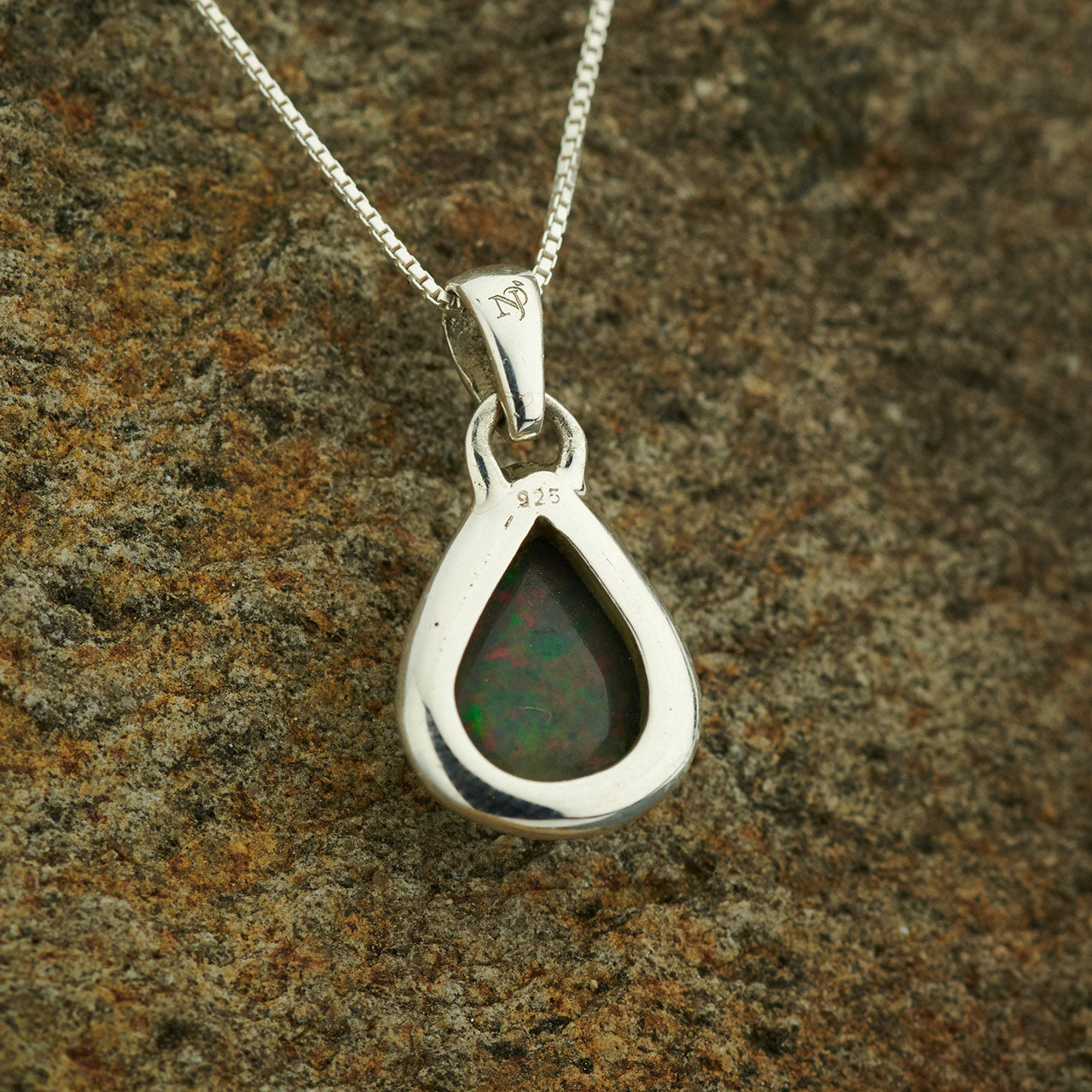 BLACK OPAL STERLING SILVER PENDANT