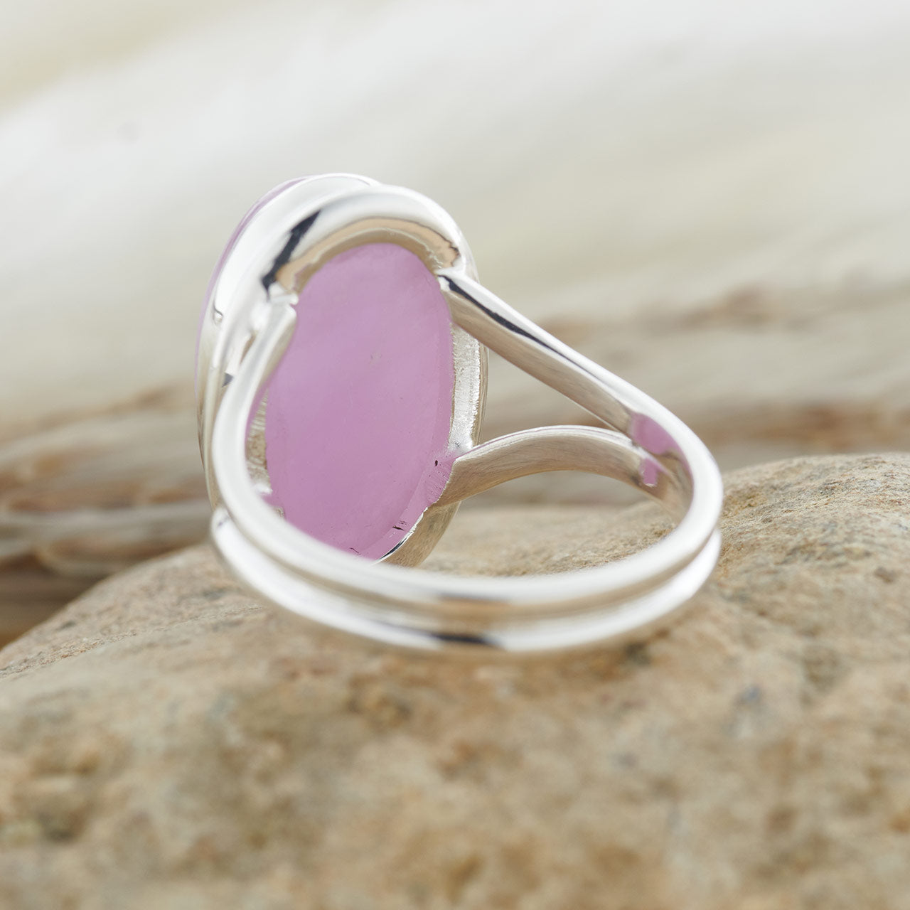 KUNZITE STERLING SILVER RING