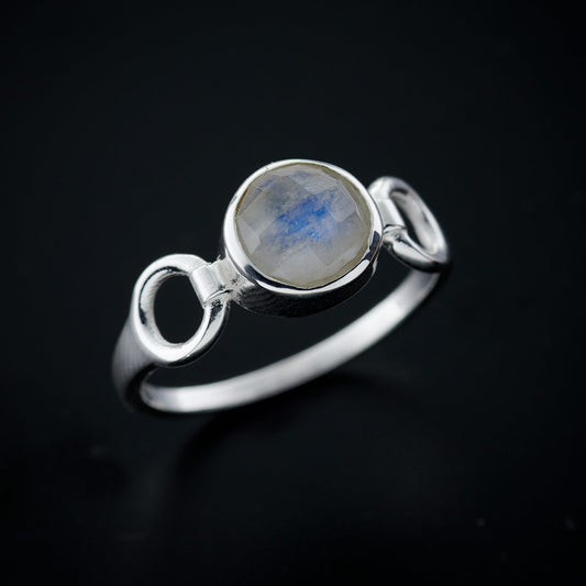 MOONSTONE STERLING SILVER TRINITY RING