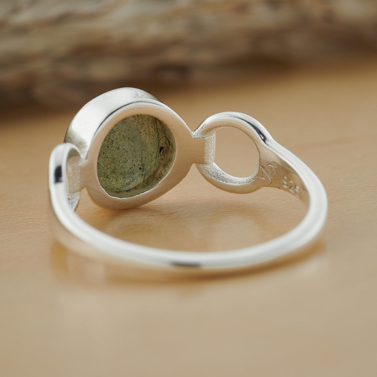 LABRADORITE STERLING SILVER TRINITY RING