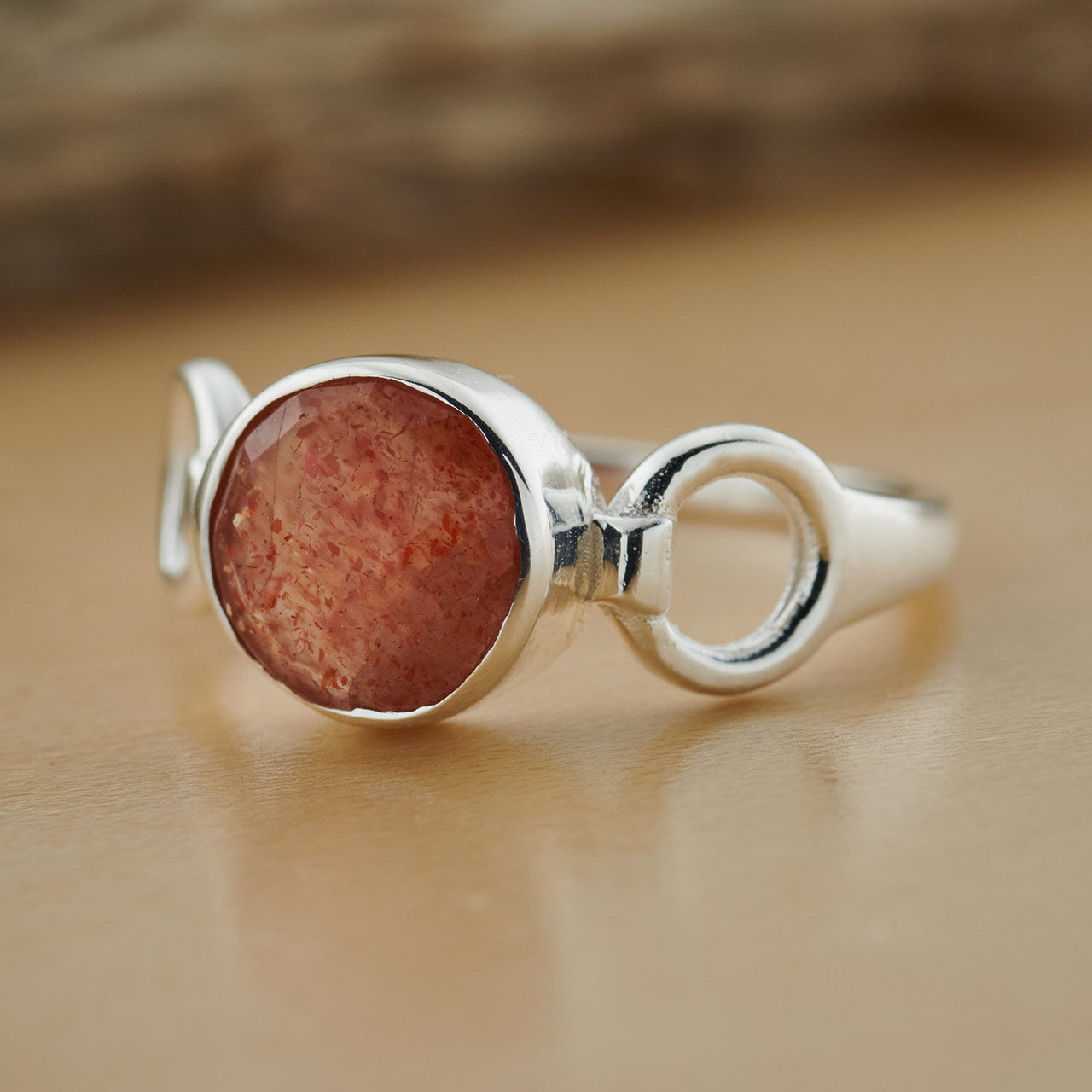 SUNSTONE STERLING SILVER TRINITY RING