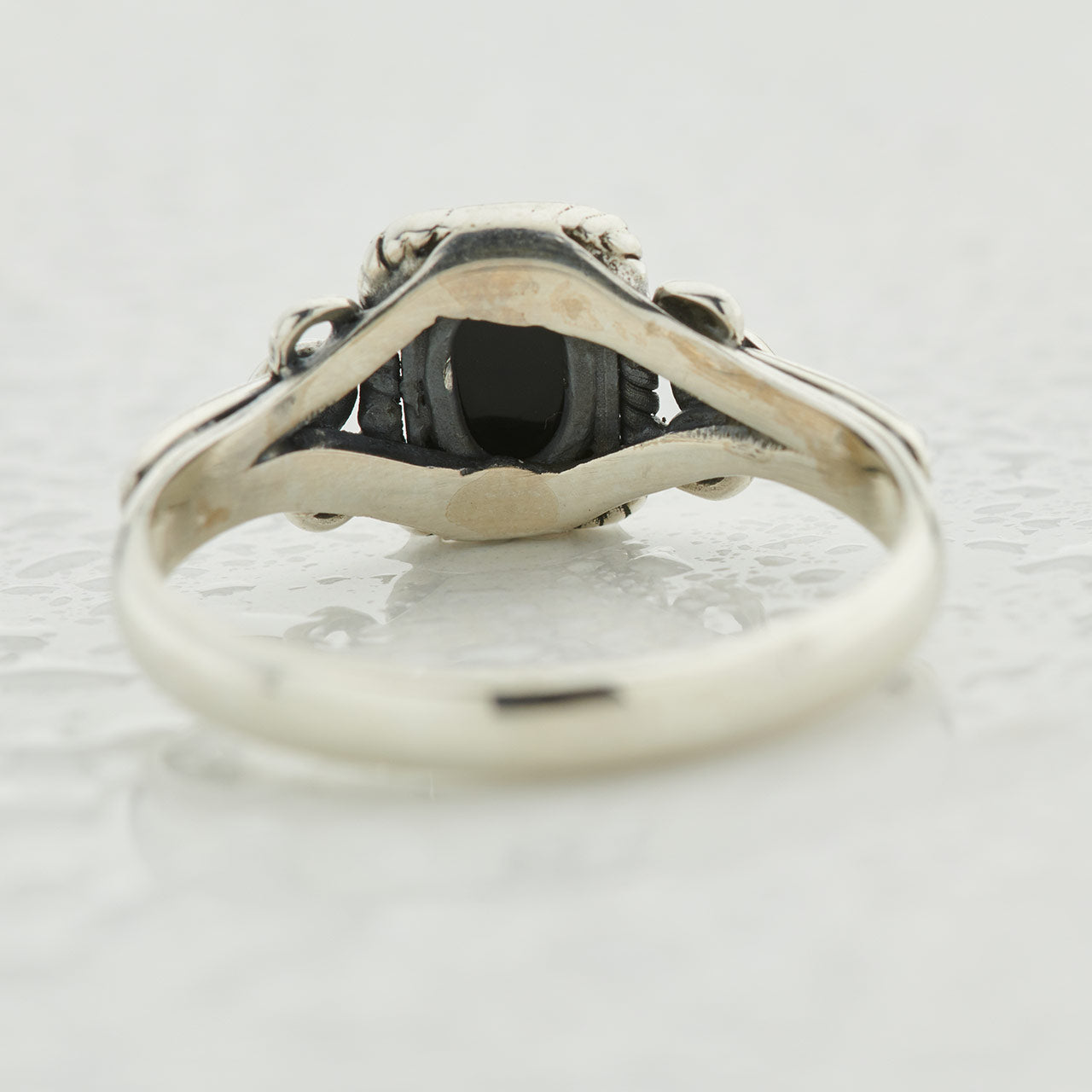 BLACK ONYX STERLING SILVER ORION RING