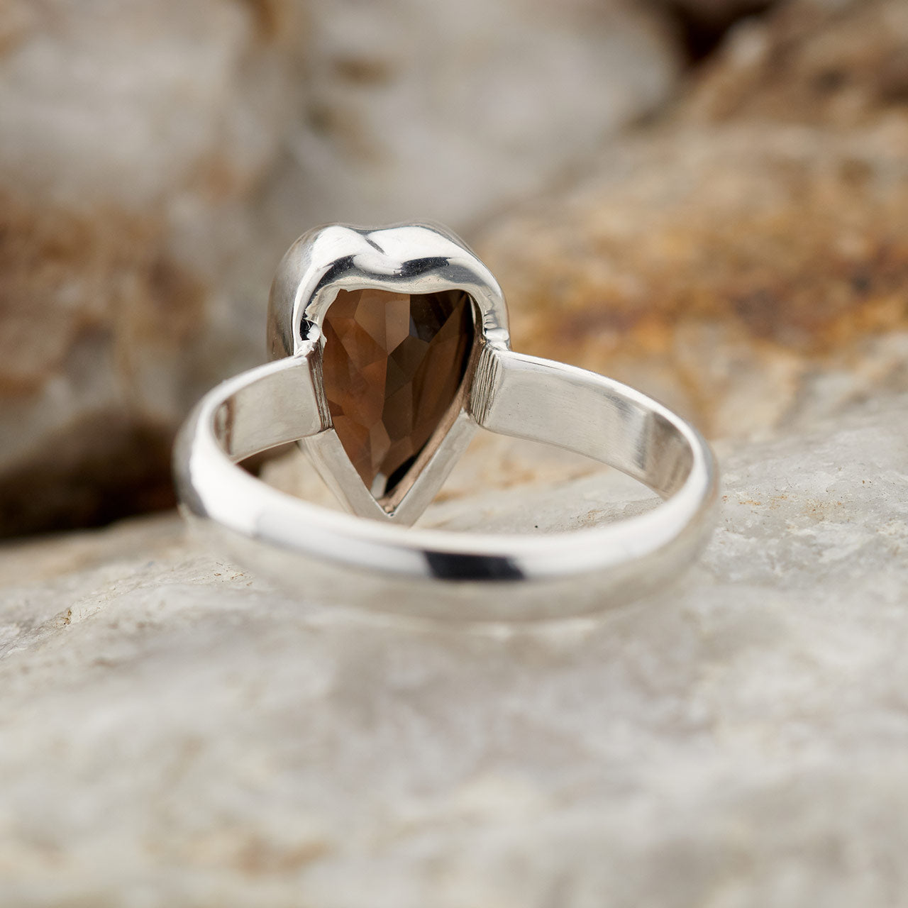 SMOKEY QUARTZ STERLING SILVER RING