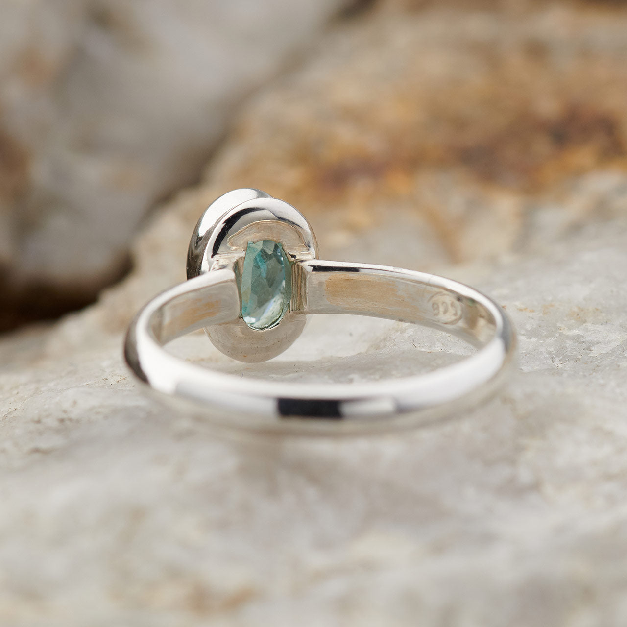 BLUE APATITE STERLING SILVER RING