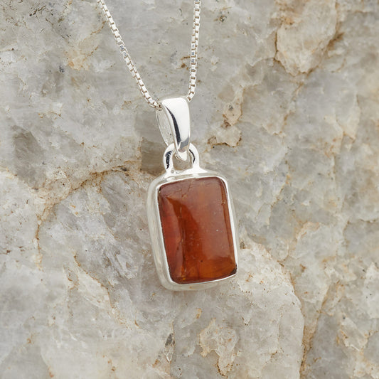 ORANGE KYANITE STERLING SILVER PENDANT