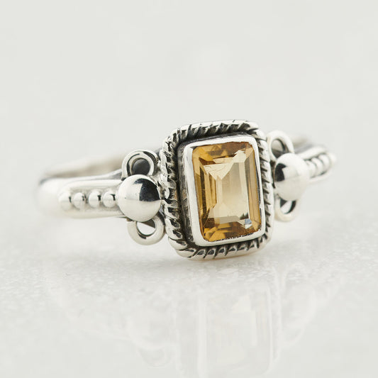 CITRINE STERLING SILVER ORION RING