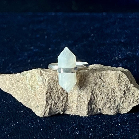 MOONSTONE PENCIL STERLING SILVER RING (50% Off Online Only)