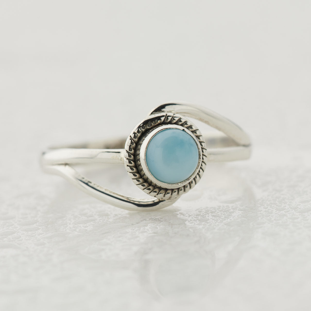 LARIMAR STERLING SILVER INFINITY RING