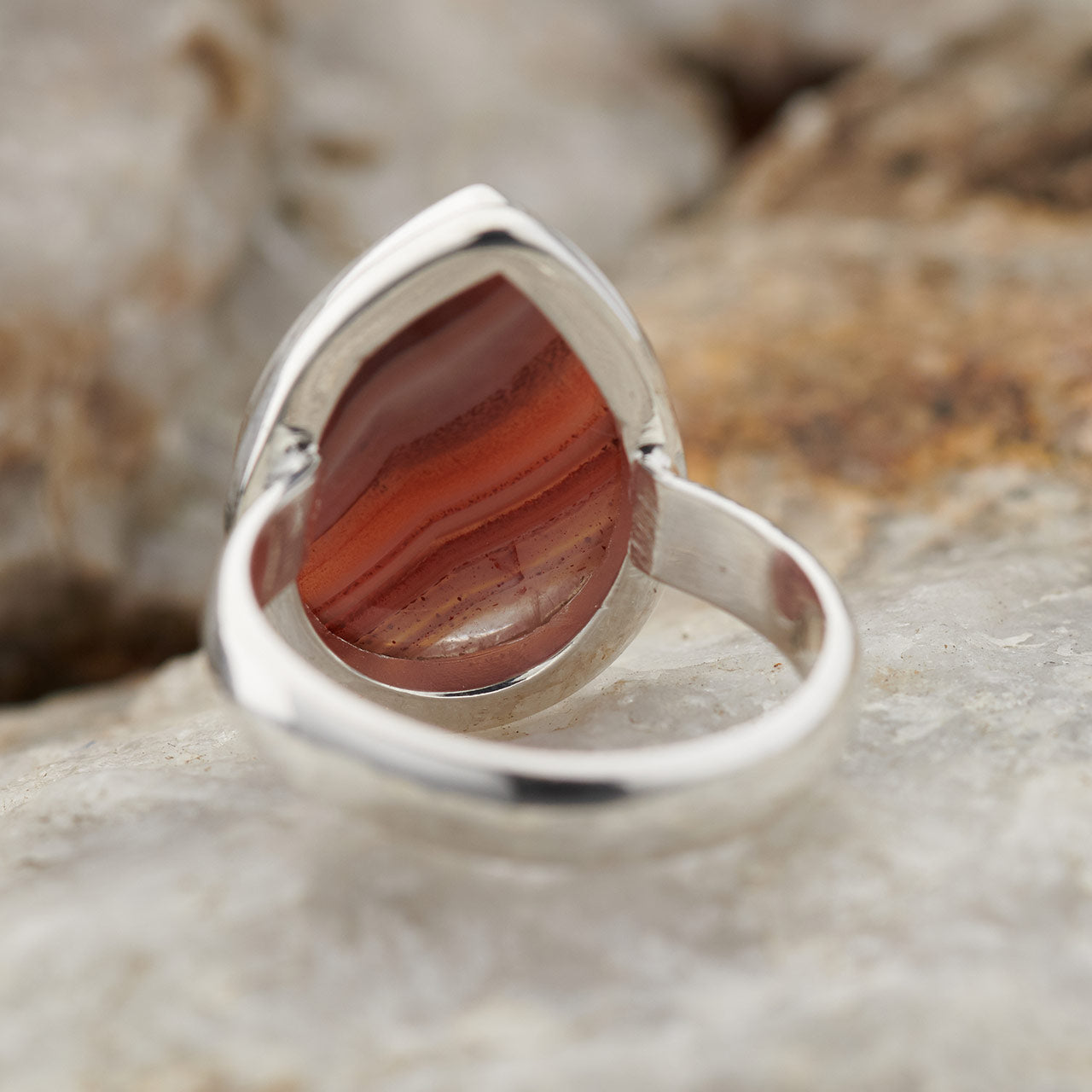 LAKE SUPERIOR AGATE STERLING SILVER RING