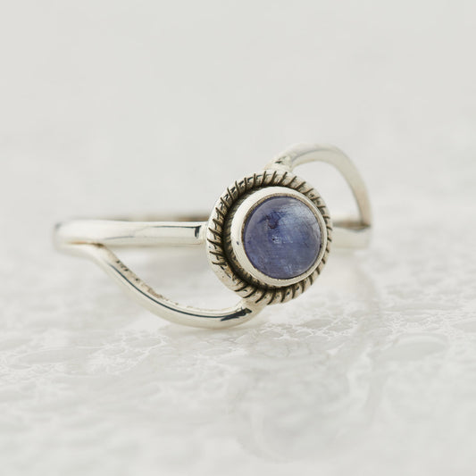 TANZANITE STERLING SILVER INFINITY RING