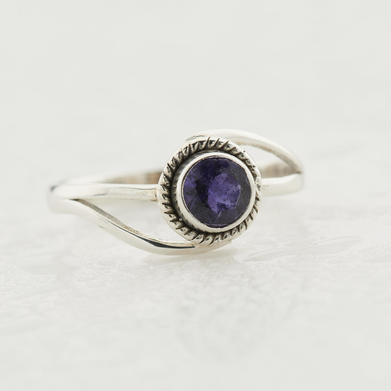 IOLITE STERLING SILVER INFINITY RING